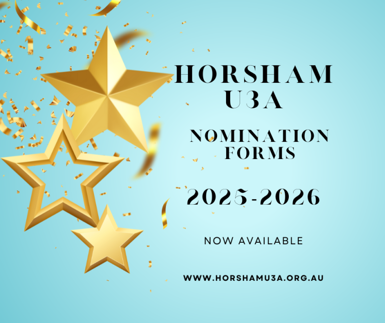 hORSHAM U3a COMMITTEE nom forms 2025