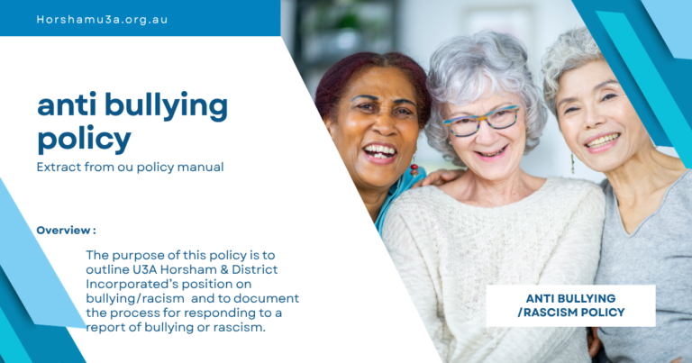 U3A Anti Bullying Policy
