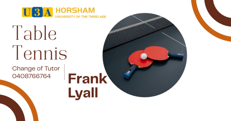 🏓 Table Tennis Update at Horsham U3A! 🏓